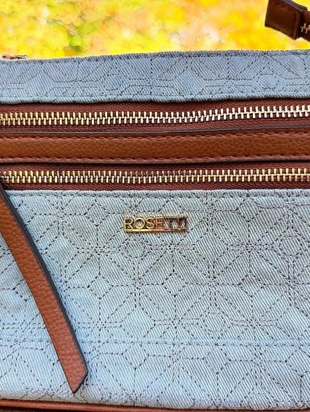 Rosetti Blue & Brown Crossbody Bag